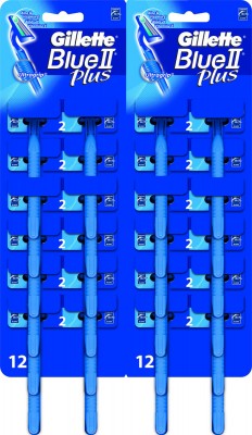 Gillette Blue II Plus, jednorazowa maszynka do golenia dla mężczyzn, 2x 24 sztuki
