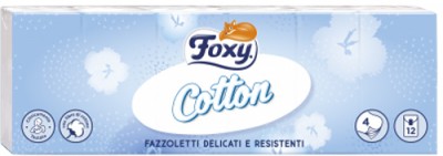 Foxy, Cotton, chusteczki higieniczne, 10 paczek