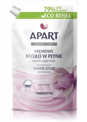 Apart Natural, Prebiotic, Magnolia, mydło w płynie, opakowanie uzupełniające w folii, 400 ml