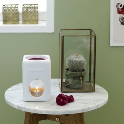 Bolsius Aromatic Square Biały ceramiczny kominek do wosków