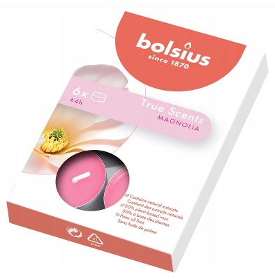 Bolsius True Scents Magnolia podgrzewacze zapachowe 4 godzinne - 6 sztuk