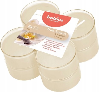 Bolsius True Scents Wanilia podgrzewacze zapachowe Maxi 8 godzinne - 8 sztuk