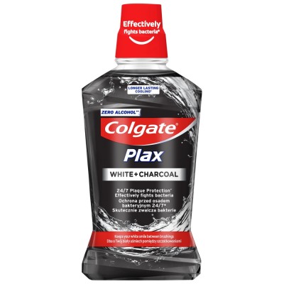 Colgate Plax White + Charcoal płyn do płukania ust z aktywnym węglem 500ml