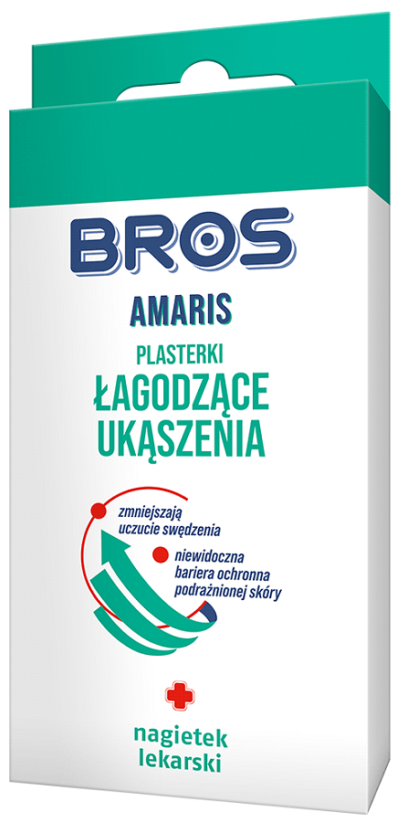 Bros Amaris plasterki łagodzące ukąszenia i zmniejszające uczucie swędzenia - 20 sztuk