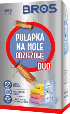 Bros duo pułapka na mole odzieżowe 1 sztuka + 2 wkłady