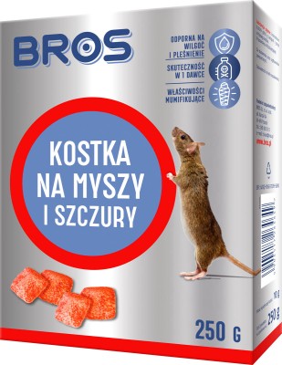 Bros kostki na myszy i szczury z zasuszonej trutki 250g