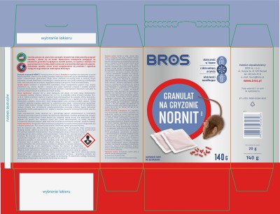 Bros Nornit trutka w formie granulatu na gryzonie w tym nornice 140g 