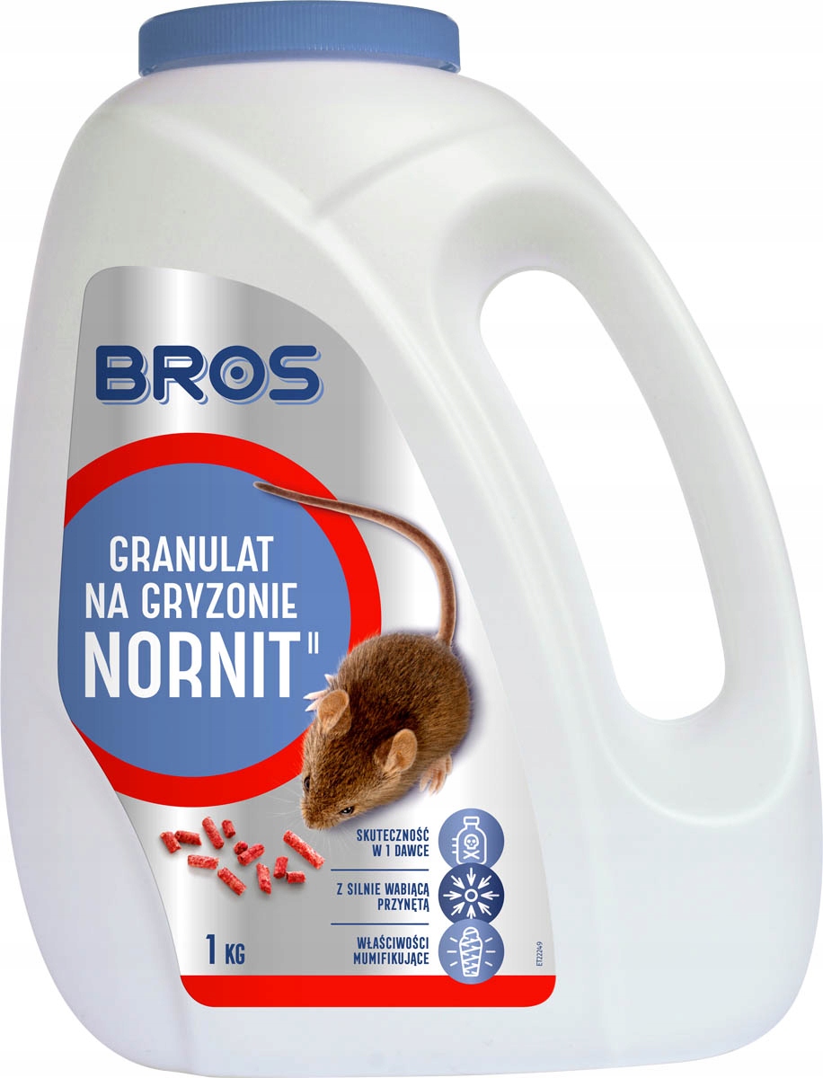 Bros Nornit trutka w formie granulatu na gryzonie w tym nornice 1kg