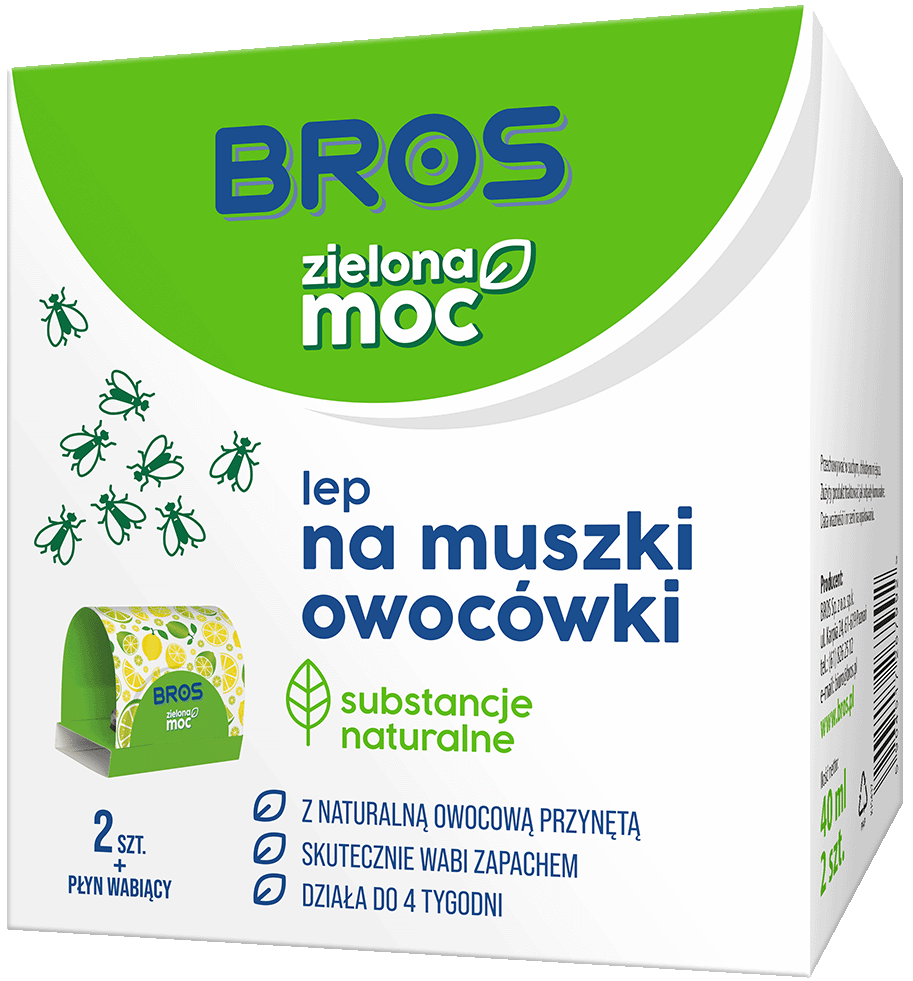 Bros Zielona Moc lep na muszki owocówki 2 sztuki