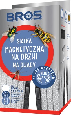 Bros Magnetyczna biała siatka na drzwi zabezpieczająca pomieszczenia przed owadami 160cm x 220cm