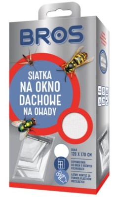 Bros Biała siatka na okno dachowe zabezpieczająca pomieszczenia przed owadami 120cm x 170cm