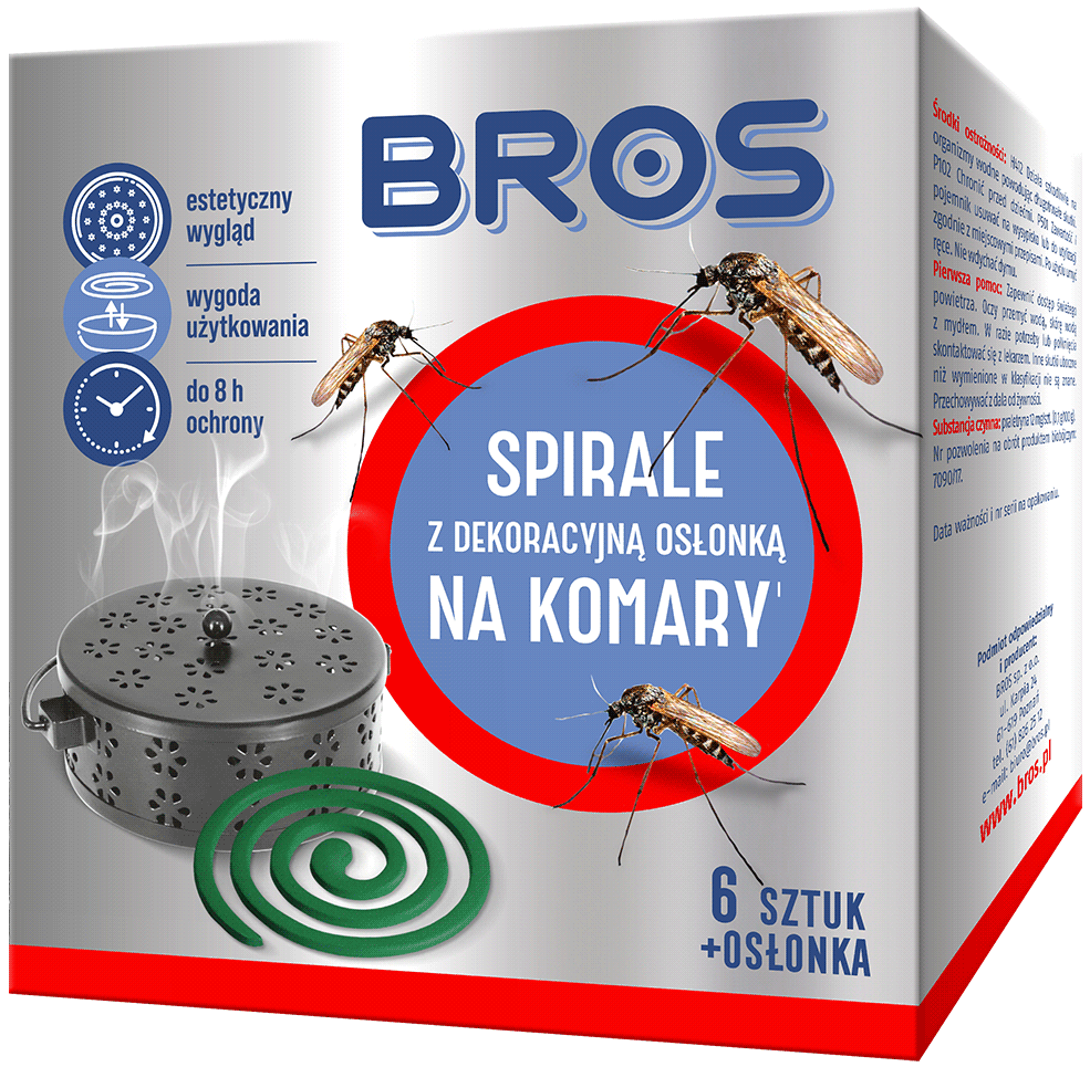Bros spirala przeciw komarom z osłonką stalową 6 sztuk