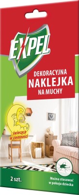 Expel dekoracyjna naklejka na muchy świecąca w ciemności 2 sztuki