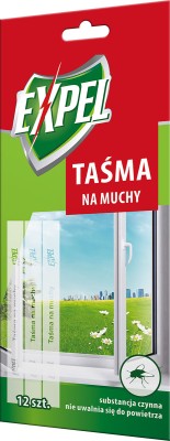 Expel naklejka na muchy w taśmie 12 sztuk 