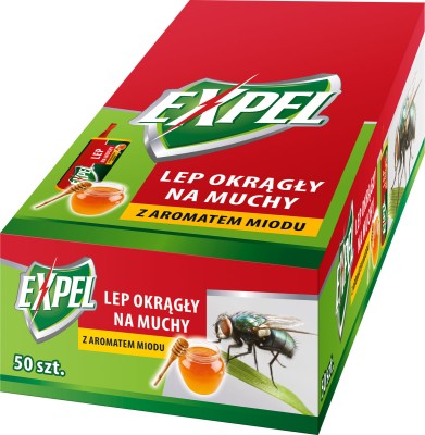 Expel okrągły lep na muchy 50 sztuk 