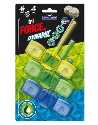 Tri Force Dynamic General Fresh MIX Limonka Leśna Morska barwiąca kostka do WC 3 x 45 g 