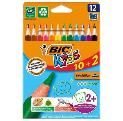 Bic Kids Triangle trójkątne ołówkowe kredki w pudełku 12 kolorów 