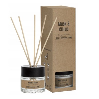 Bispol zapachowy dyfuzor z patyczkami dz50-328 Musk & Citrus piżmo i cytrusy 50ml