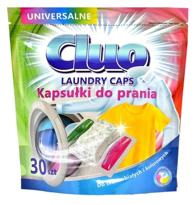 Cluo uniwersalne piorące kapsułki do prania 30 sztuk x 15g