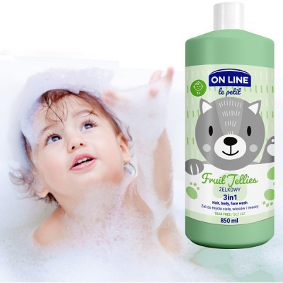 On Line Le Petit żelkowy żel 3w1 do mycia ciała włosów i twarzy 850ml