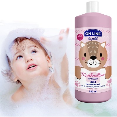On Line Le Petit piankowy żel 3w1 do mycia ciała włosów i twarzy 850ml