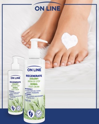 On Line Ziołowy krem do stóp z dozownikiem 190ml