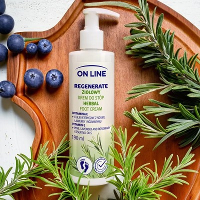 On Line Ziołowy krem do stóp z dozownikiem 190ml