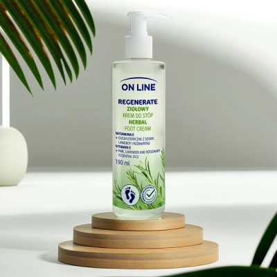 On Line Ziołowy krem do stóp z dozownikiem 190ml