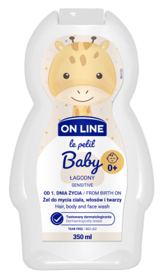 On Line Le Petit Baby Sensitive łagodny żel 3w1 do mycia ciała włosów i twarzy 350ml