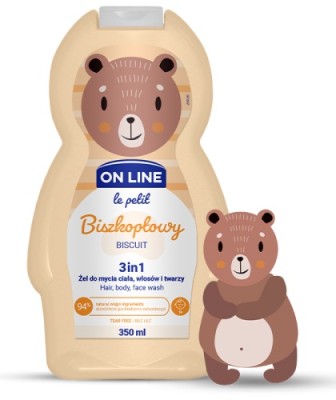 On Line Le Petit biszkoptowy 3w1 szampon żel i płyn do kąpieli dla dzieci 350ml