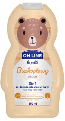 On Line Le Petit biszkoptowy 3w1 szampon żel i płyn do kąpieli dla dzieci 350ml