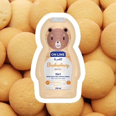 On Line Le Petit biszkoptowy 3w1 szampon żel i płyn do kąpieli dla dzieci 350ml