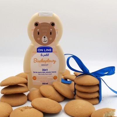 On Line Le Petit biszkoptowy 3w1 szampon żel i płyn do kąpieli dla dzieci 350ml