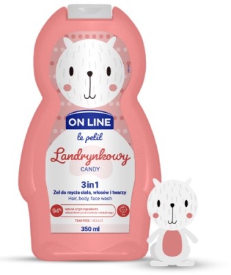 On Line Le Petit landrynkowy 3w1 szampon żel i płyn do kąpieli dla dzieci 350ml