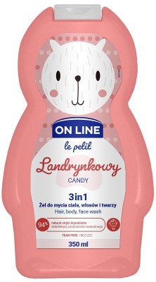 On Line Le Petit landrynkowy 3w1 szampon żel i płyn do kąpieli dla dzieci 350ml