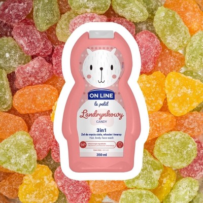 On Line Le Petit landrynkowy 3w1 szampon żel i płyn do kąpieli dla dzieci 350ml