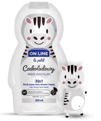 On Line Le Petit czekoladowy 3w1 szampon żel i płyn do kąpieli dla dzieci 350ml