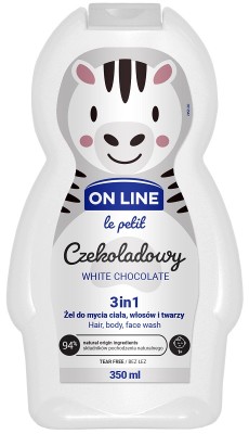 On Line Le Petit czekoladowy 3w1 szampon żel i płyn do kąpieli dla dzieci 350ml