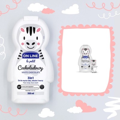 On Line Le Petit czekoladowy 3w1 szampon żel i płyn do kąpieli dla dzieci 350ml