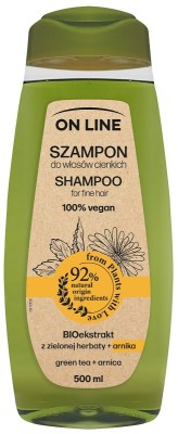 On Line From Plants With Love Arnika i Zielona Herbata szampon do włosów cienkich 500ml