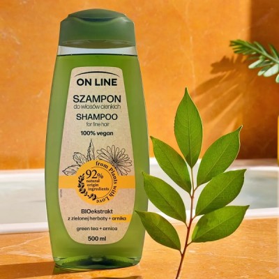 On Line From Plants With Love Arnika i Zielona Herbata szampon do włosów cienkich 500ml
