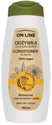 On Line From Plants With Love arnika i zielona herbata odżywka do włosów cienkich 400ml