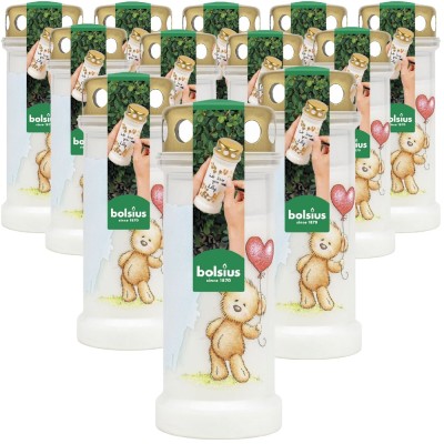 Bolsius Miś znicz z metalowym deklem 12 sztuk