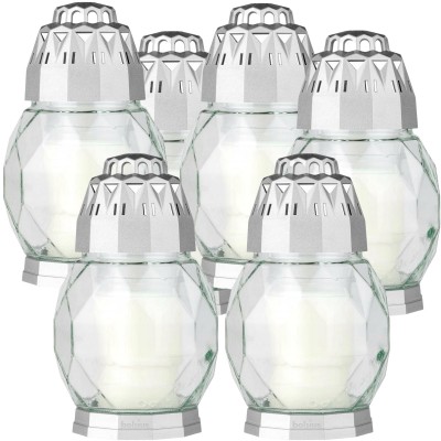 Bolsius Diamond Srebro przezroczysty lampion 6 sztuk