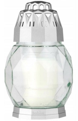Bolsius przezroczysty lampion Diamond Srebro 6 sztuk