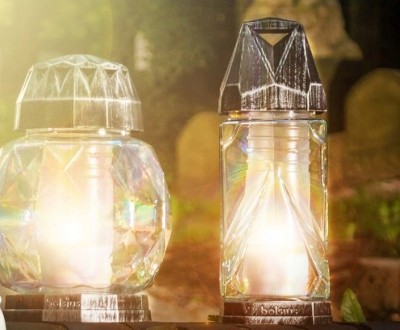 Bolsius przezroczysty lampion Diamond Srebro 6 sztuk