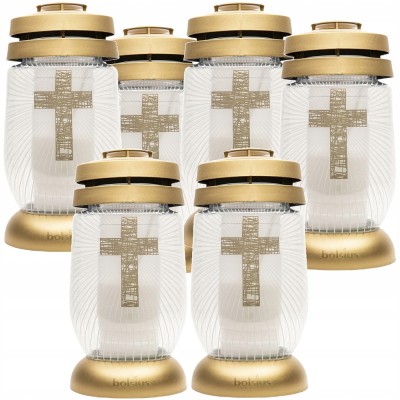 Bolsius Krzyż lampion  3s 04 znicz 6 sztuk