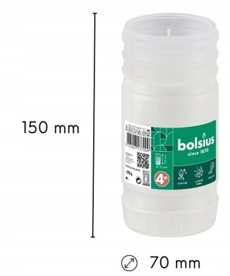 Bolsius wkład parafinowy do zniczy RP4W zgrzewka 12 sztuk (79h)