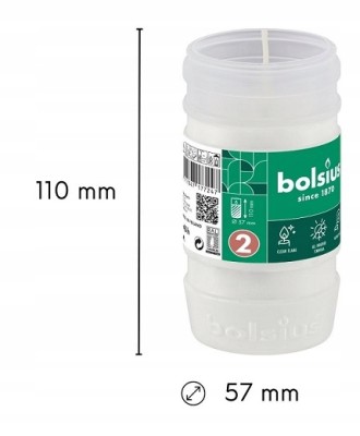 Bolsius wkład parafinowy do zniczy  RP2 zgrzewka 20 sztuk (45h)