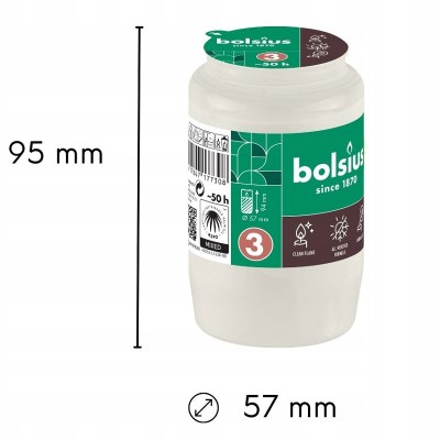 Bolsius wkład olejowy do zniczy RC3 zgrzewka 20 sztuk (50h)